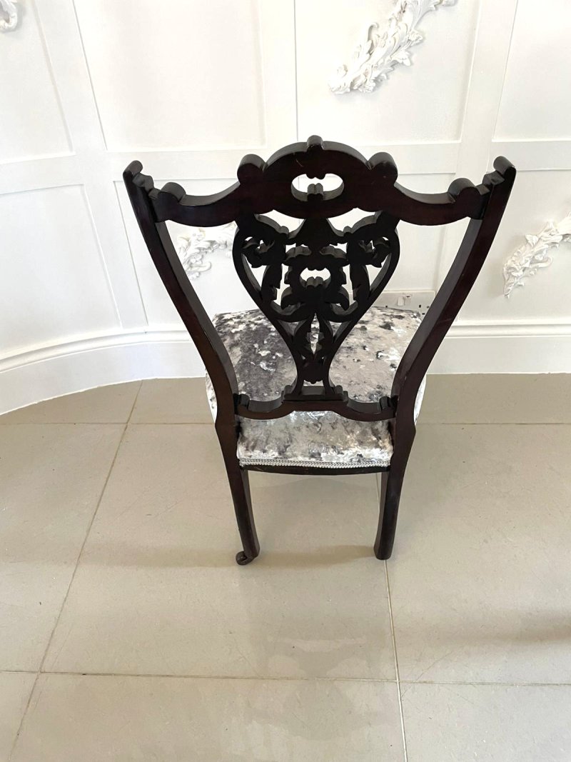 Antique Pair of Quality Victorian Ebonised Side Chairs - Image 6